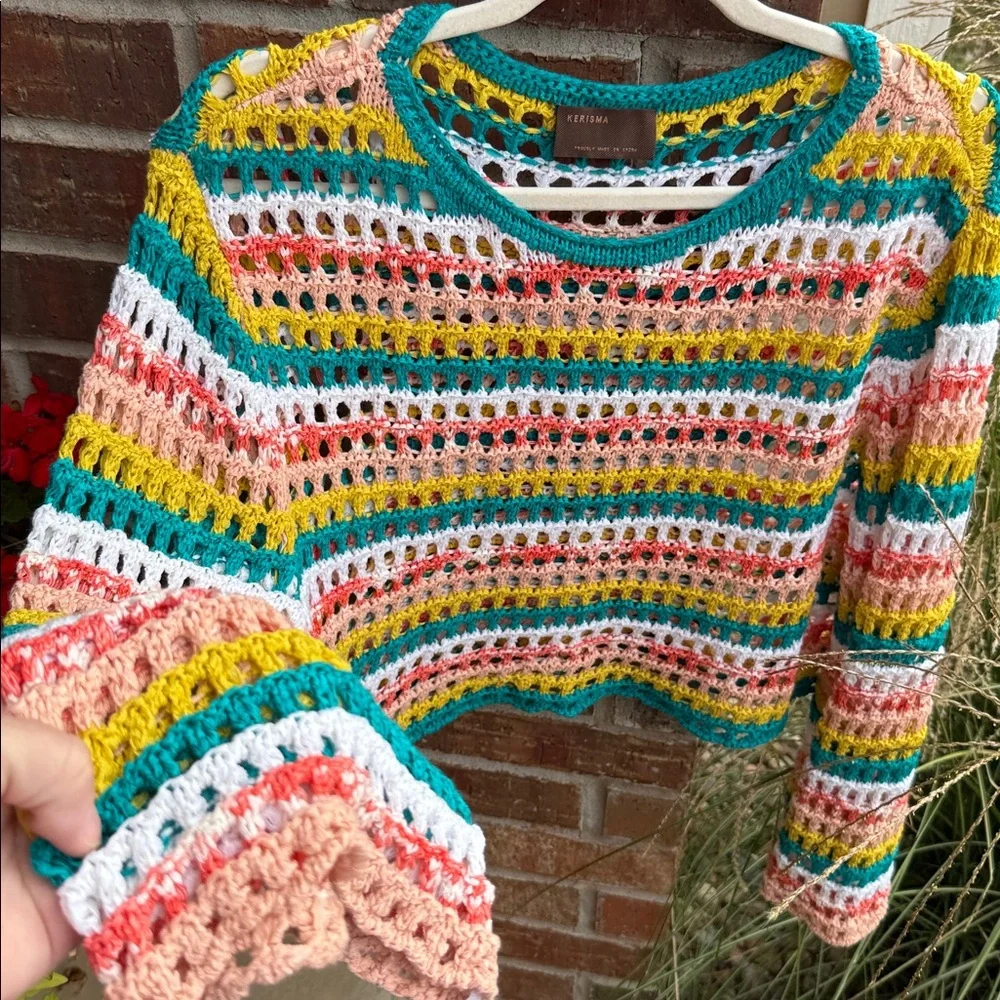 Kerisma Ladies S/M Multicolor Crochet 🧶 Top